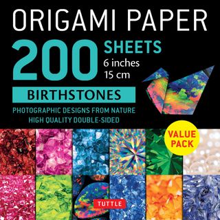 ORIGAMI PAPER 200 SHEETS BIRTHSTONES 15CM
