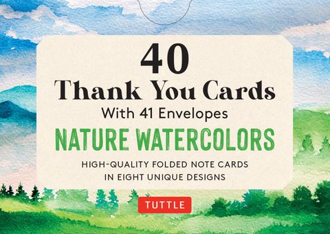 NATURE WATERCOLOUR 40 THANK YOU CARDS