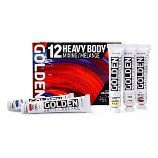 GOLDEN HEAVY BODY ACRYLIC MIXING SET 12 X 22ML