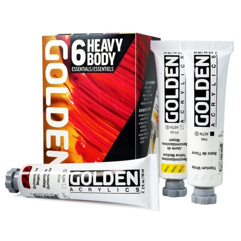 GOLDEN HEAVY BODY ACRYLIC ESSENTIALS SET 6 X 59ML