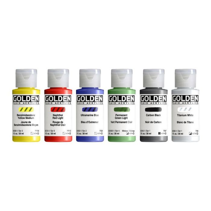 GOLDEN FLUID ACRYLIC INTRO SET 6 X 30ML