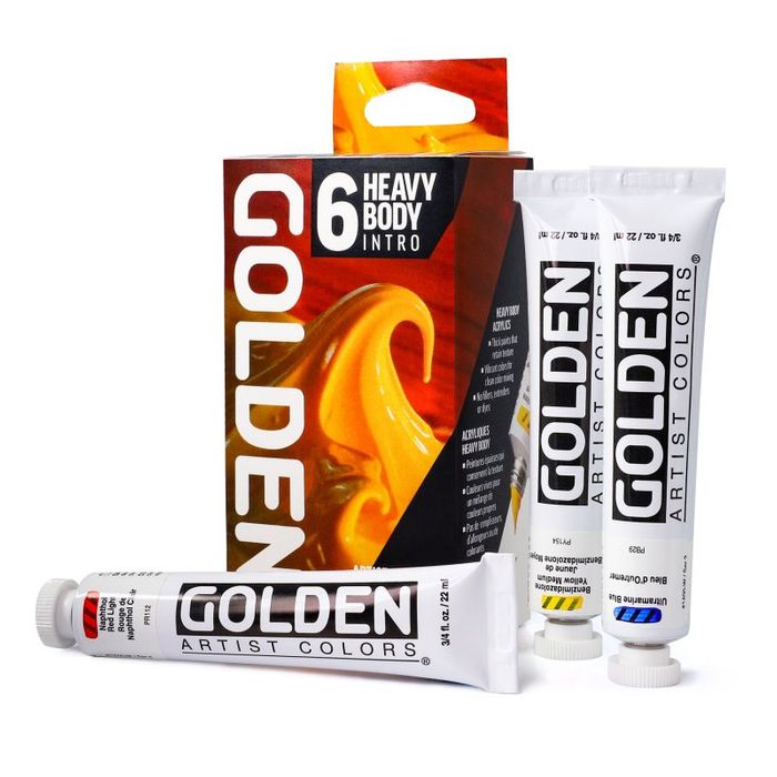 GOLDEN HEAVY BODY ACRYLIC INTRO SET 6 X 22ML