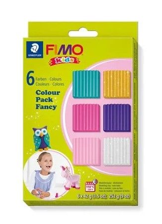 FIMO KIDS COLOUR PACK FANCY 6 X 42G BLOCKS