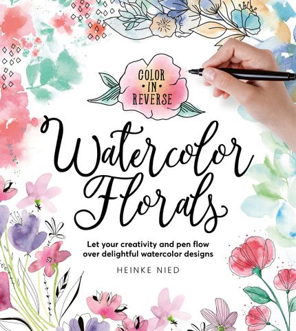 WATERCOLOUR FLORALS COLOUR IN REVERSE