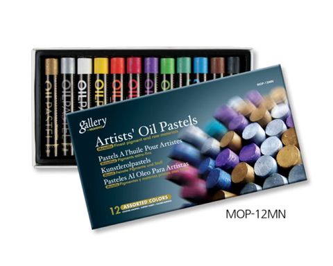 MUNGYO GALLERY OIL PASTELS MOP-12MN METALLIC SET12