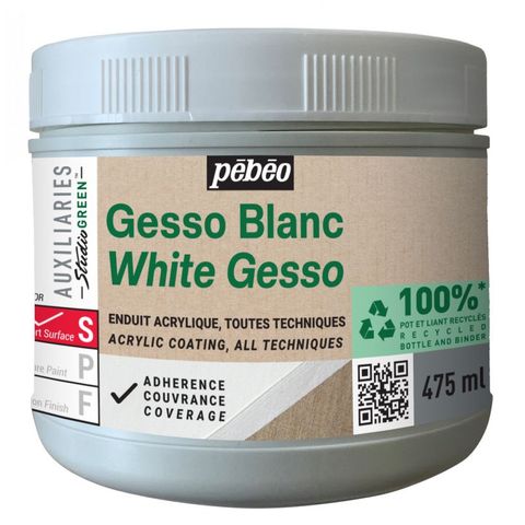 PEBEO STUDIO GREEN WHITE GESSO 475ML
