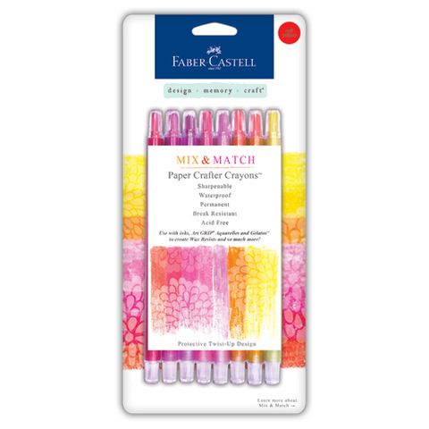 FABER PAPER CRAFTER CRAYONS RED/YELLOW PKT8