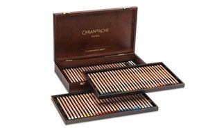 CARAN D'ACHE LUMINANCE 6901 WOODEN BOX SET 76