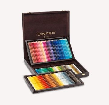 CARAN D'ACHE SUPRACOLOUR W/C PENCIL WOODEN BOX 120