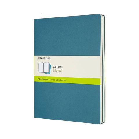 MOLESKINE CAHIER JOURNAL 3 PLAIN BRISK BLUE XL