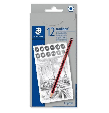 STAEDTLER TRADITION PENCIL SET X 12 IN 9 DEGREES