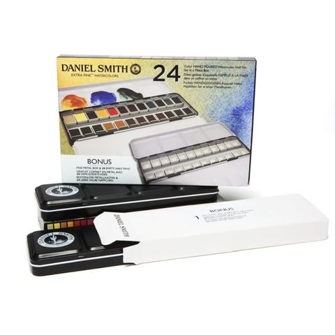 DANIEL SMITH W/C SET 24 X 1/2 PAN IN METAL BOX
