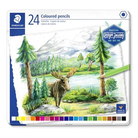 STAEDTLER DESIGN JOURNEY COLOURED PENCIL TIN SET24