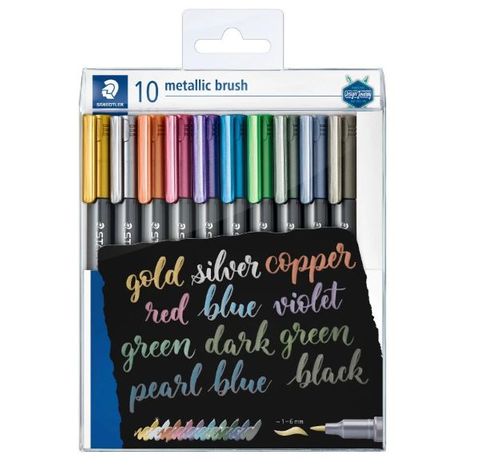 STAEDTLER DESIGN JOURNEY METALLIC BRUSH PEN SET 10