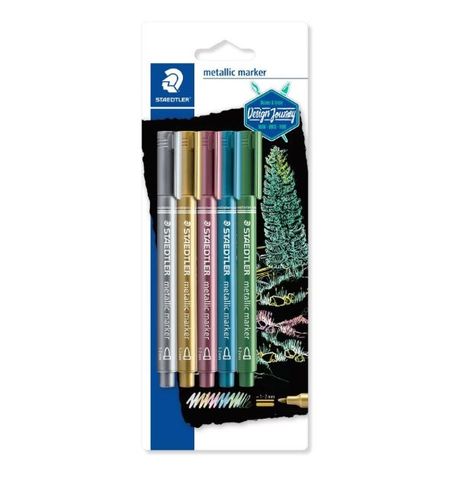 STAEDTLER DESIGN JOURNEY METALLIC BRUSH PEN SET 5
