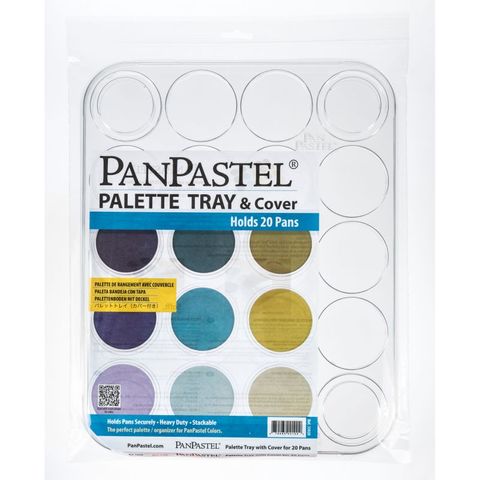 PAN PASTEL PALETTE/TRAY WITH LID FOR 20 COLOURS