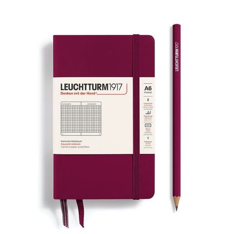 LEUCHTTURM1917 NOTEBOOK POCKET A6 SQUARED PORT RED