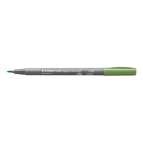 STAEDTLER PIGMENT BRUSH PEN OLIVE GREEN