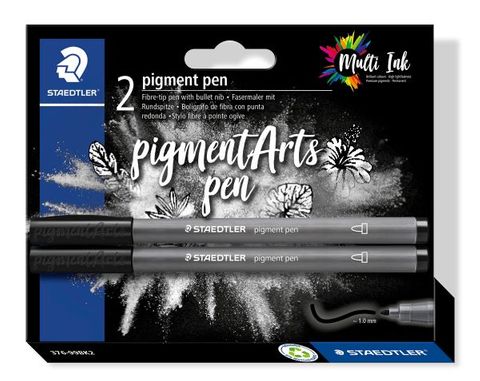 STAEDTLER PIGMENT PEN INTENSE BLACK SET 2