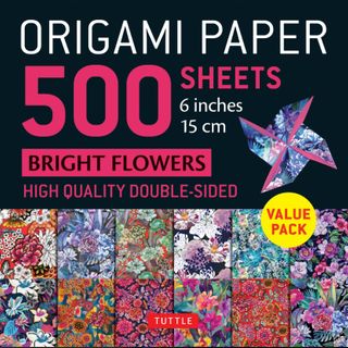 ORIGAMI BRIGHT FLOWERS 500 SHEETS 15CM