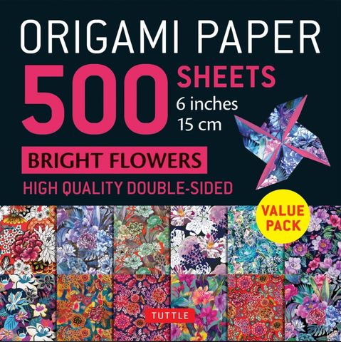 ORIGAMI BRIGHT FLOWERS 500 SHEETS 15CM