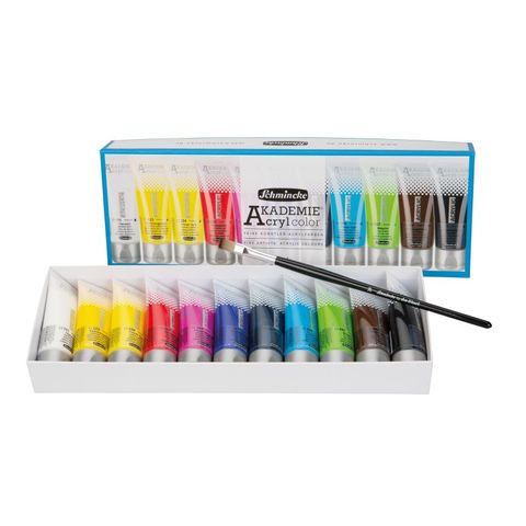 SCHMINCKE AKADEMIE ACRYLIC SET 11 X 40ML + BRUSH