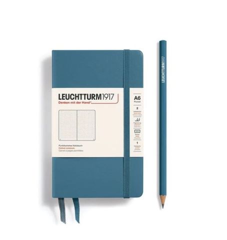 LEUCHTTURM1917 NOTEBOOK POCKET A6 DOTTED STONE BLU