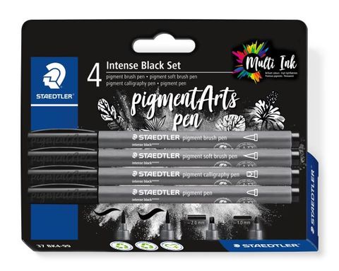 STAEDTLER PIGMENT PEN INTENSE BLACK SET 4