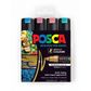 POSCA MARKER BOLD CHISEL 8MM ASSTD METALLIC SET4