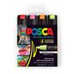 POSCA MARKER BOLD CHISEL 8MM ASSTD FLUORO SET4