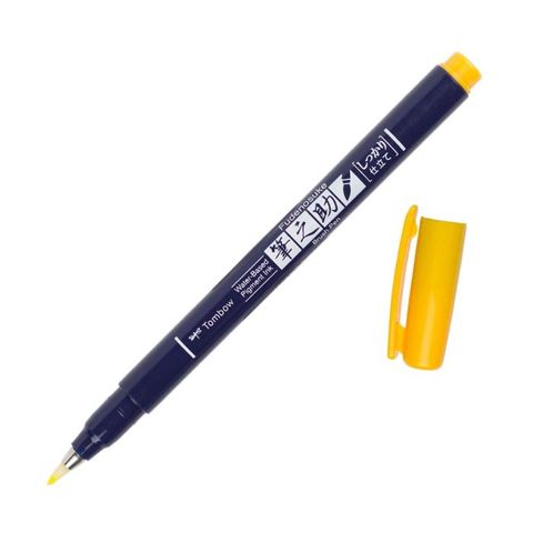 TOMBOW FUDENOSUKE HARD BRUSH PEN YELLOW