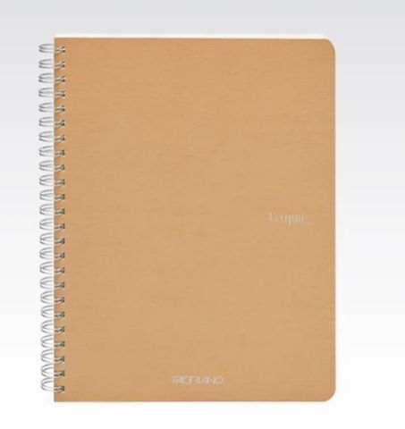 FABRIANO ECOQUA SPIRAL BOOK A5 LINED BROWN