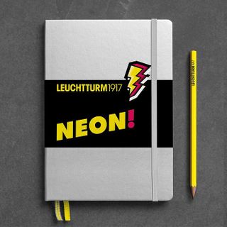 LEUCHTTURM1917 NOTEBOOK SILVER NEON YELLOW DOTTED