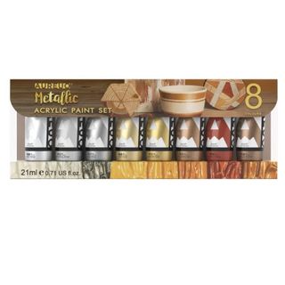 AUREUO METALLIC ACRYLIC PAINT SET 8 X 21ML