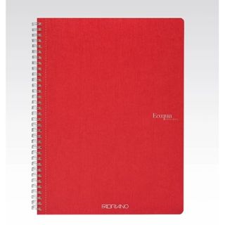 FABRIANO ECOQUA SPIRAL BOOK A4 GRID RASPBERRY PERF