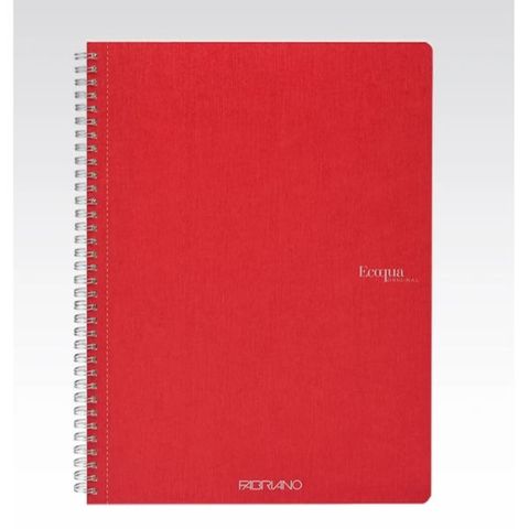 FABRIANO ECOQUA SPIRAL BOOK A4 GRID RASPBERRY PERF