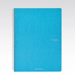 FABRIANO ECOQUA SPIRAL BOOK A4 GRID TURQUOISE PERF