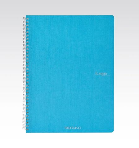 FABRIANO ECOQUA SPIRAL BOOK A4 GRID TURQUOISE PERF