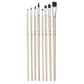 PEBEO 8 LONG BRUSH SET ROUND/FLAT BROWN BRISTLE