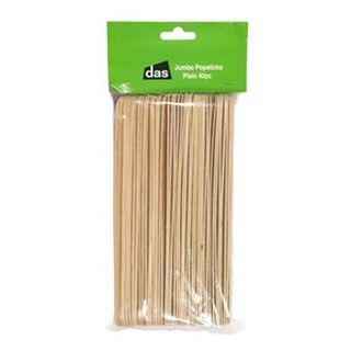 WOODEN POP STICKS JUMBO PLAIN PKT40