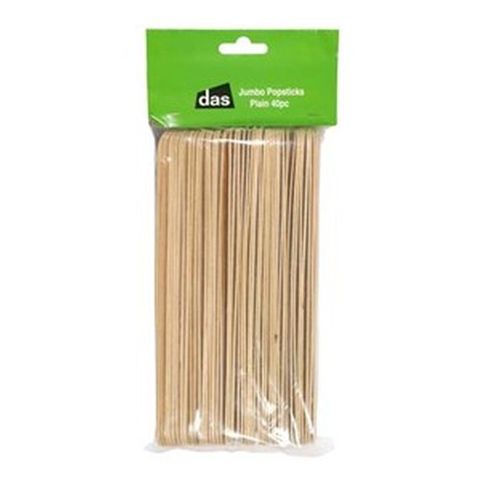 WOODEN POP STICKS JUMBO PLAIN PKT40