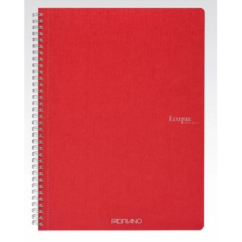 FABRIANO ECOQUA SPIRAL BOOK A4 LINED RASPBERRY