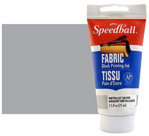 SPEEDBALL FABRIC RELIEF INK 75ML METALLIC SILVER