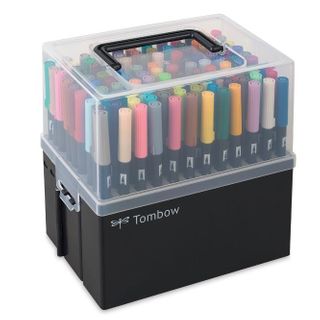 TOMBOW ABT BRUSH PEN SET 108 COLOURS + CARRY BOX