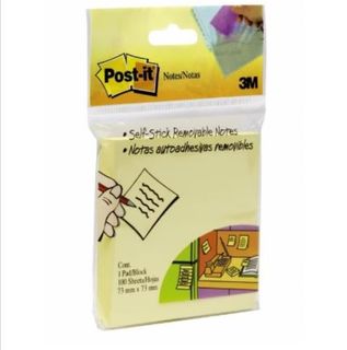 3M 654-HBY POST-IT NOTES 76X76MM 100 SHEETS YELLOW