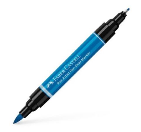 FABER PITT ARTIST PEN DUAL ENDED PHTHALO BLUE