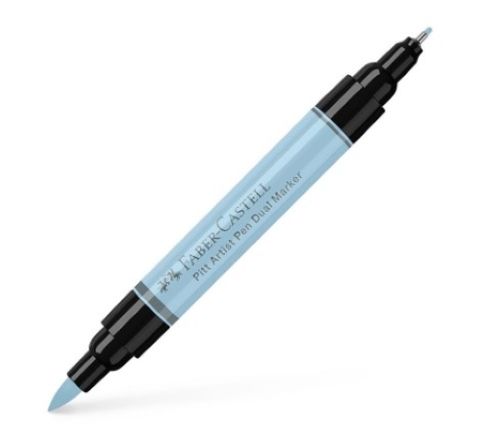 FABER PITT ARTIST PEN DUAL ENDED ICE BLUE