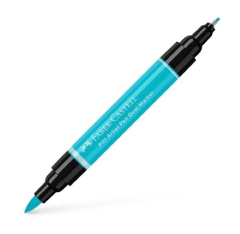 FABER PITT ARTIST PEN DUAL ENDED LIGHT COBALT TURQ