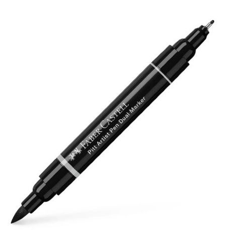 FABER PITT ARTIST PEN DUAL ENDED BLACK