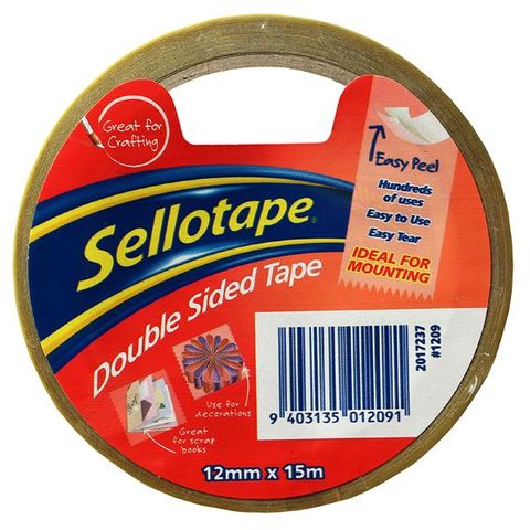 SELLOTAPE DOUBLE SIDED TAPE 12MM X 15M